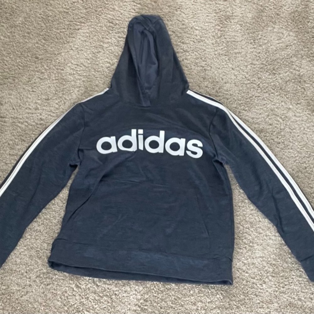 Blue Adidas Hoodie Size Medium